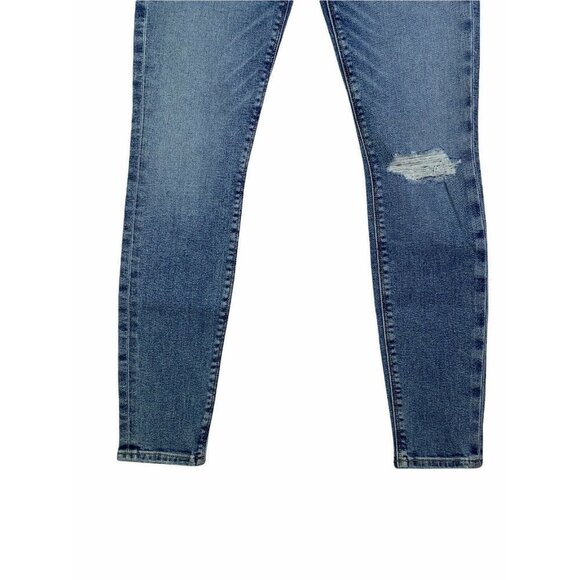 Hudson Womens Barbara High Rise Distressed Blue Denim Super Skinny‎ Jeans SZ 25 - Picture 5 of 11